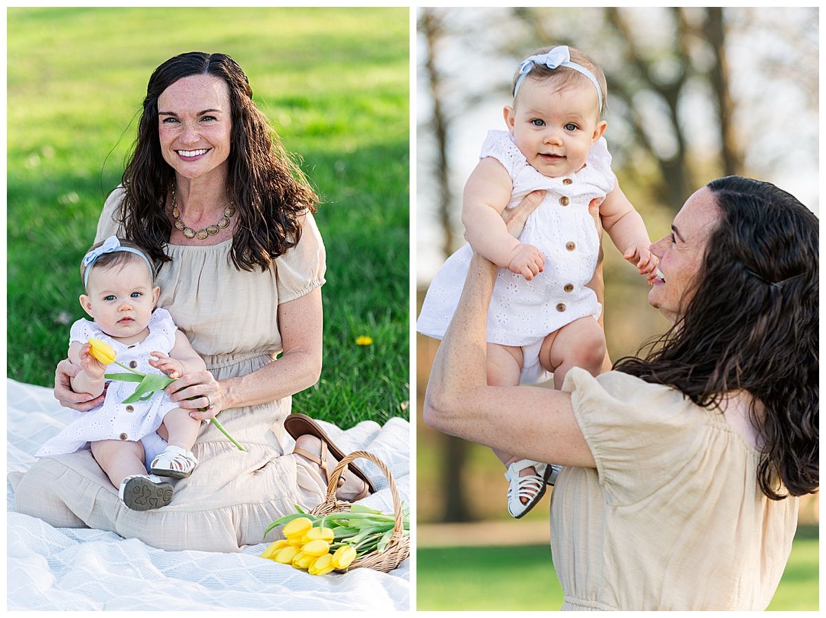 Mother daughter family portraits at Coxhall Gardens in Carmel Indiana