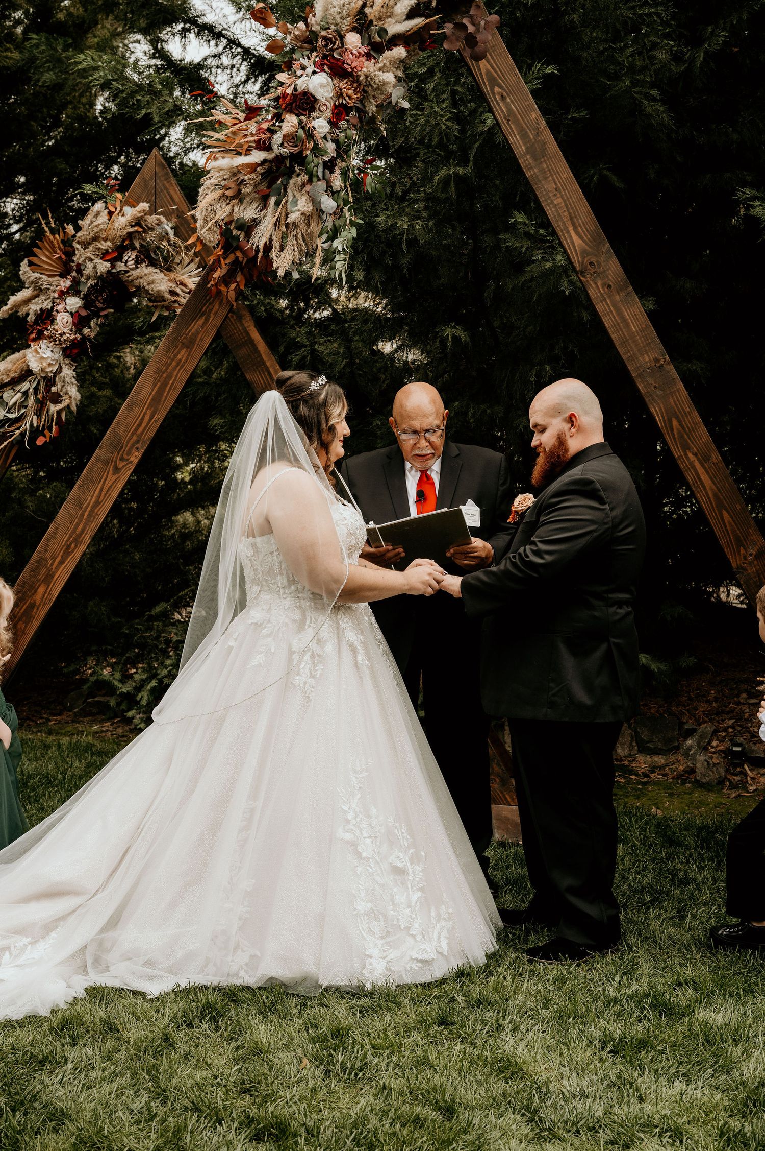 autumn rustic wedding ceremony in October