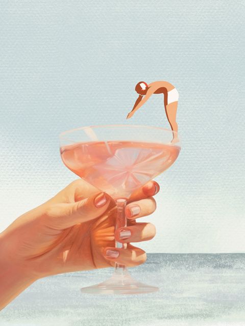 cocktail summer wall art design, contemporary ocean sea