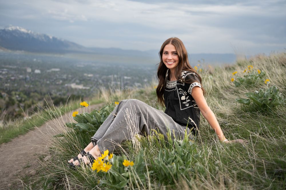 High school senior photo in Salt Lake City foothills