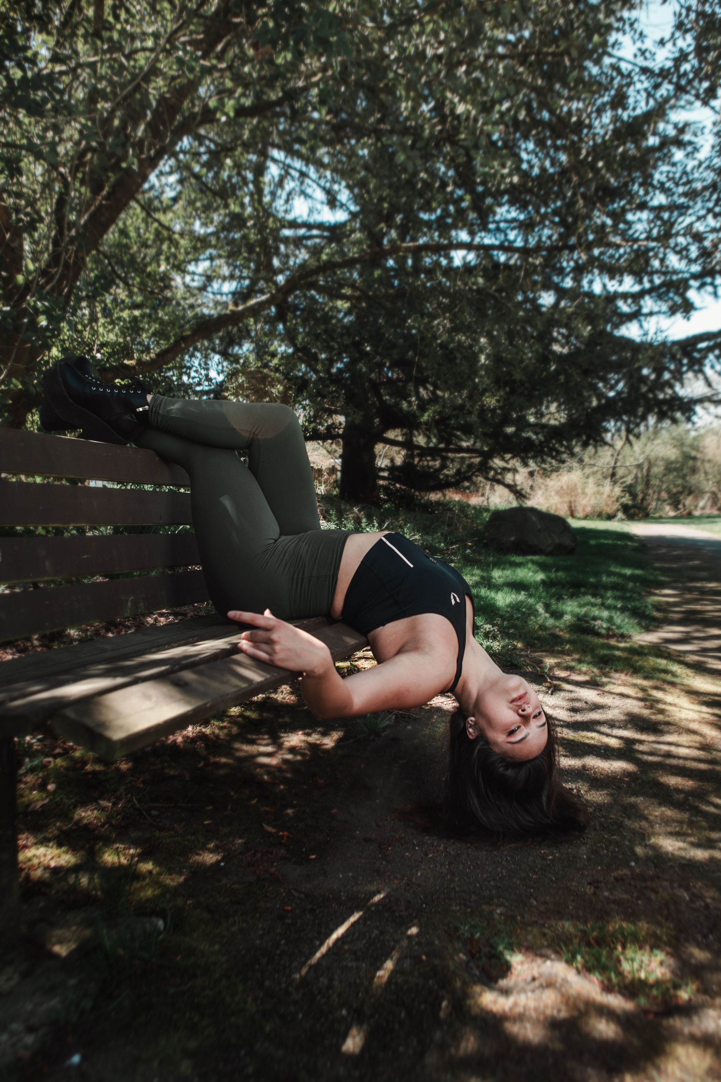 Washington, performer, Acro, acrobatics, upside down, forest, green, Seattle