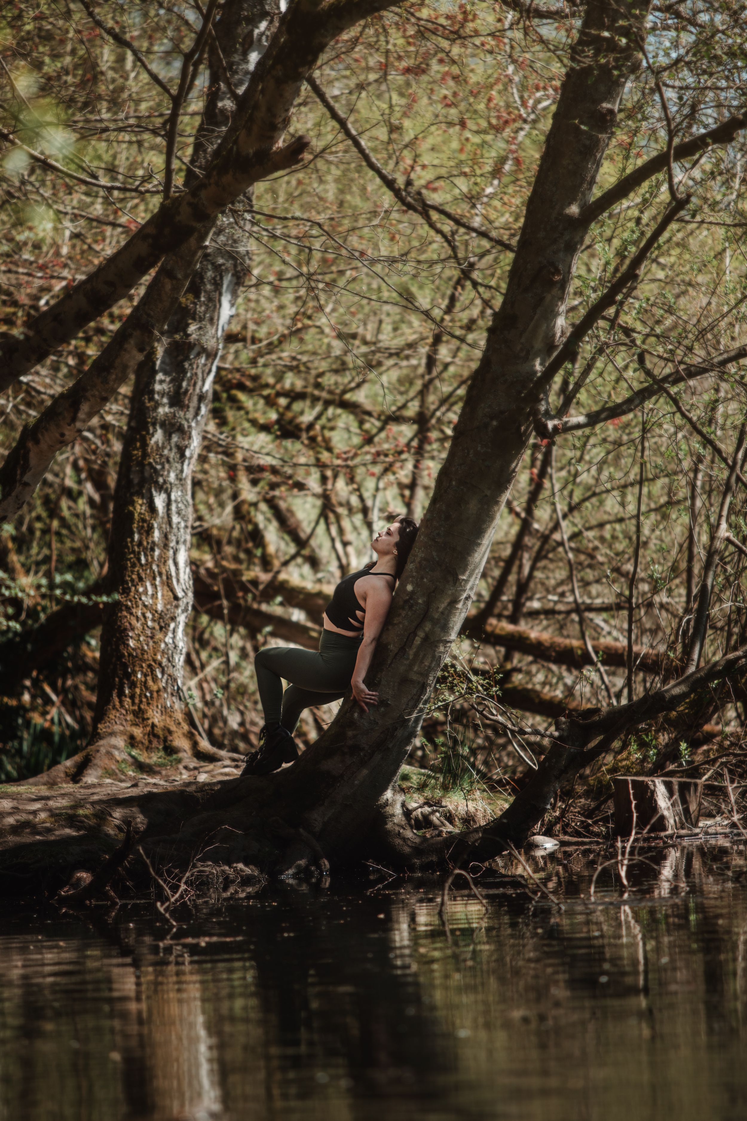 Washington, performers, Acro, acrobatics, splits, forest, green, Seattle, lake, trees