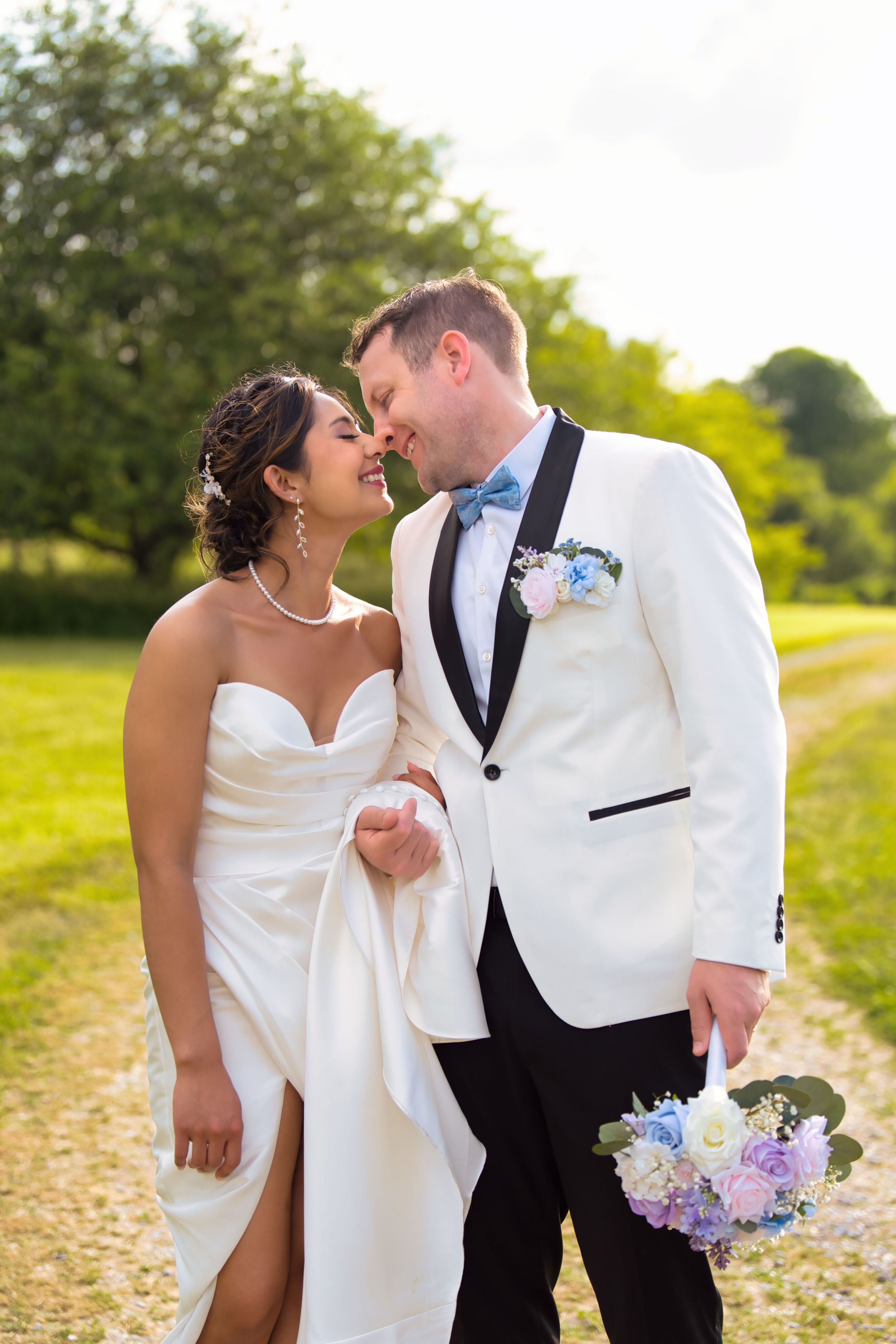 Bride and Groom Couple's portraits after the ceremony at a Morrow Ohio wedding venue : Cincinnati Wedding Photographer