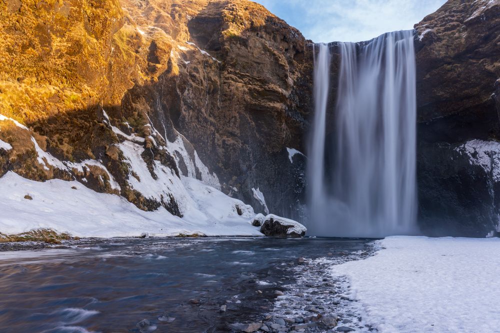 Glorious Skogafoss, one of the most iconic waterfalls in Iceland.