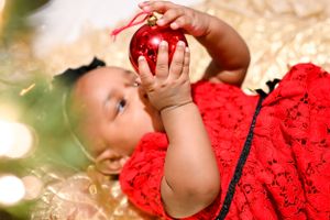 baby girl christmas photo