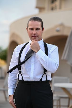 Luxury portrait of actor Anthony Tesoro in formal attire photographed by celebrity photographer Marley Domeck.