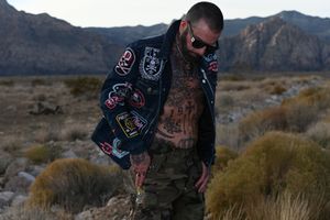 Editorial Desert Portrait of  Fashion Model Brad Croft for a Philipp Plein Campaign by Marley Domeck