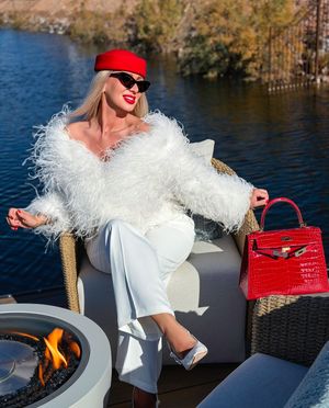 Luxury Lifestyle Portrait of Industry Leader Mercedes in Dior & Fendi by Marley Domeck at the blue heron estates LLV