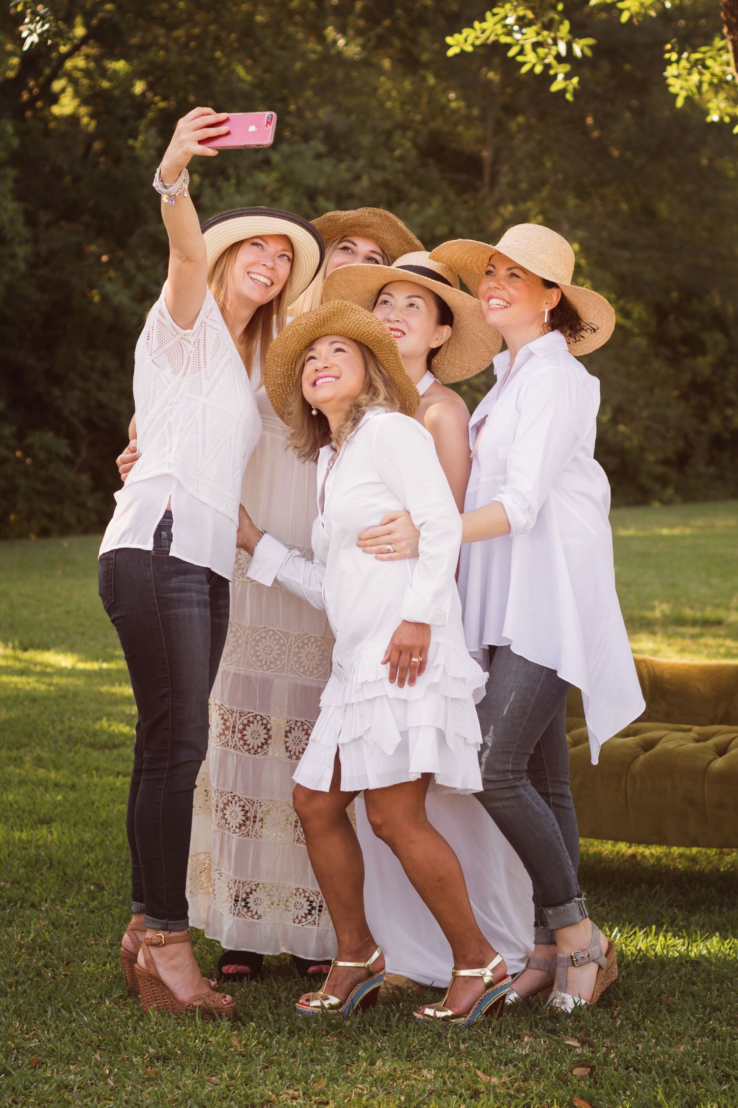 photo of 5 women taking a selfie together