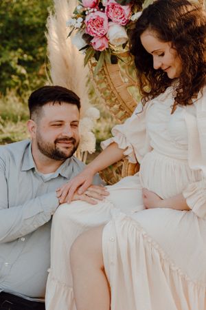 Páros kismama fotózás választható kismama ruhákkal