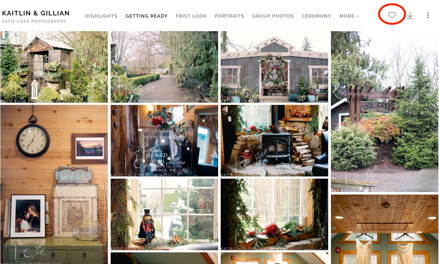 How to favorite images on Pixieset