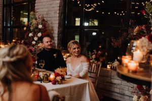 Couple at reception. Wedding photography by Samantha Bateman.