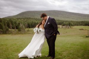 Cape Breton wedding photography with Cape Breton background, hillside. Wedding photography by Samantha Bateman.