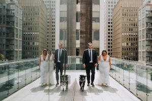 Bride and Groom at Fairmont Royal York in Toronto, Ontario. Wedding photography by Samantha Bateman.