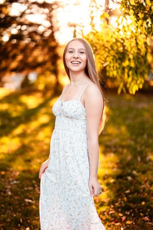 Golden hour lifestyle senior photos at the Governor Ames Estate in Easton Massachusetts