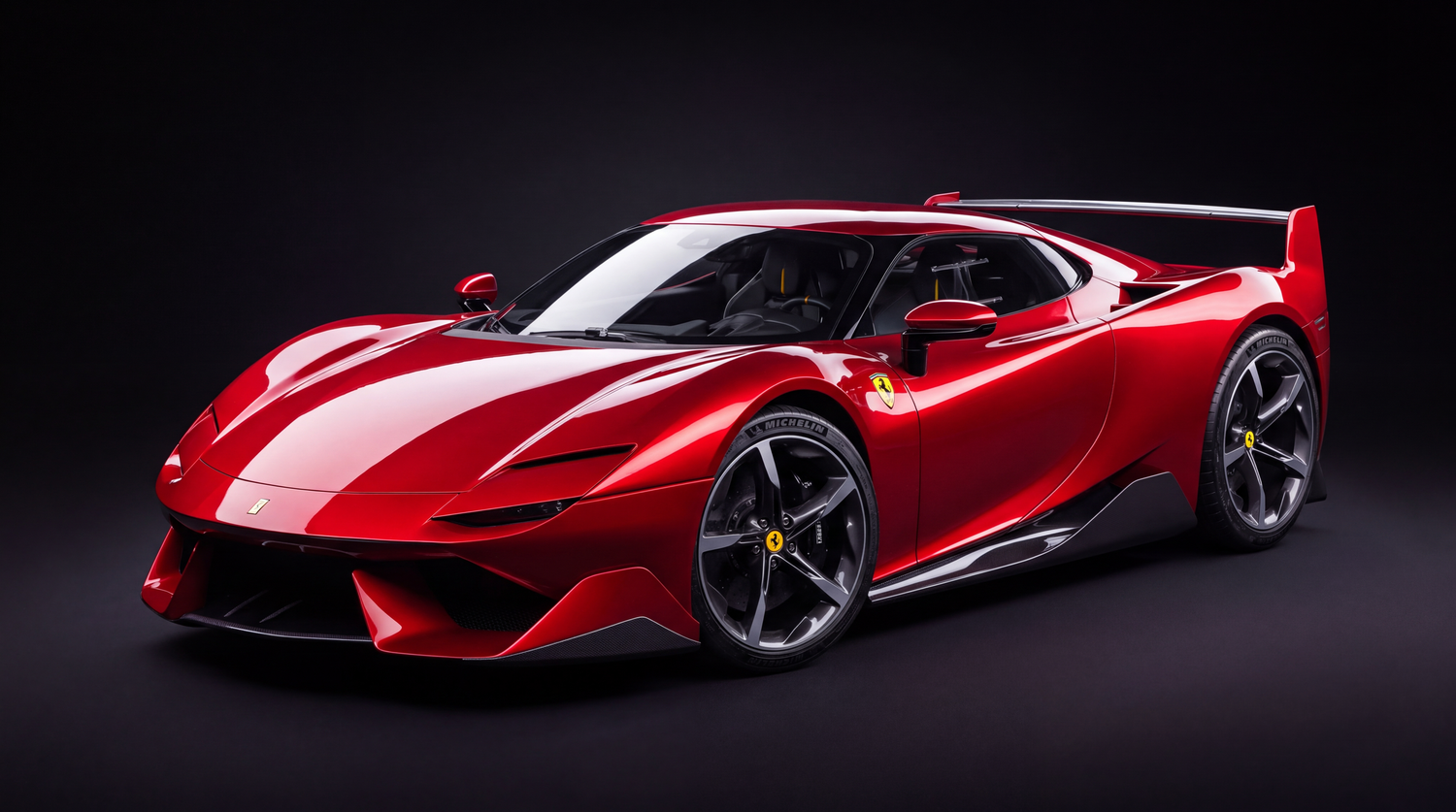 Ferrari LMH CGI future cars illustration for the cover of Top Gear magazine UK
