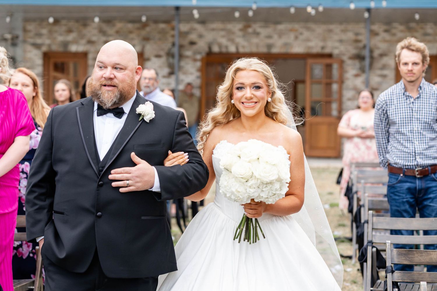 bride walking with dad