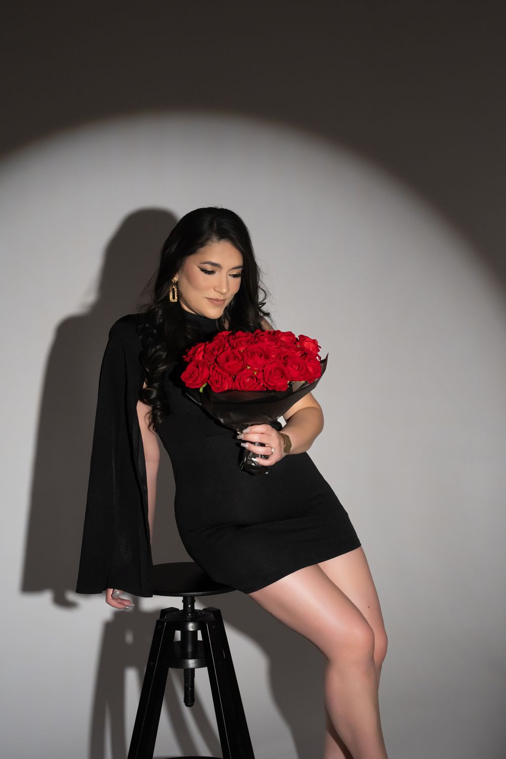 Birthday photoshoot of a woman in studio setting in Palatine, IL