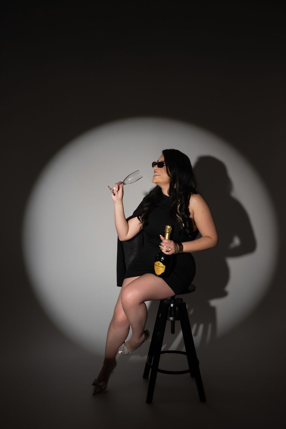 Birthday photoshoot of a woman in studio setting in Palatine, IL