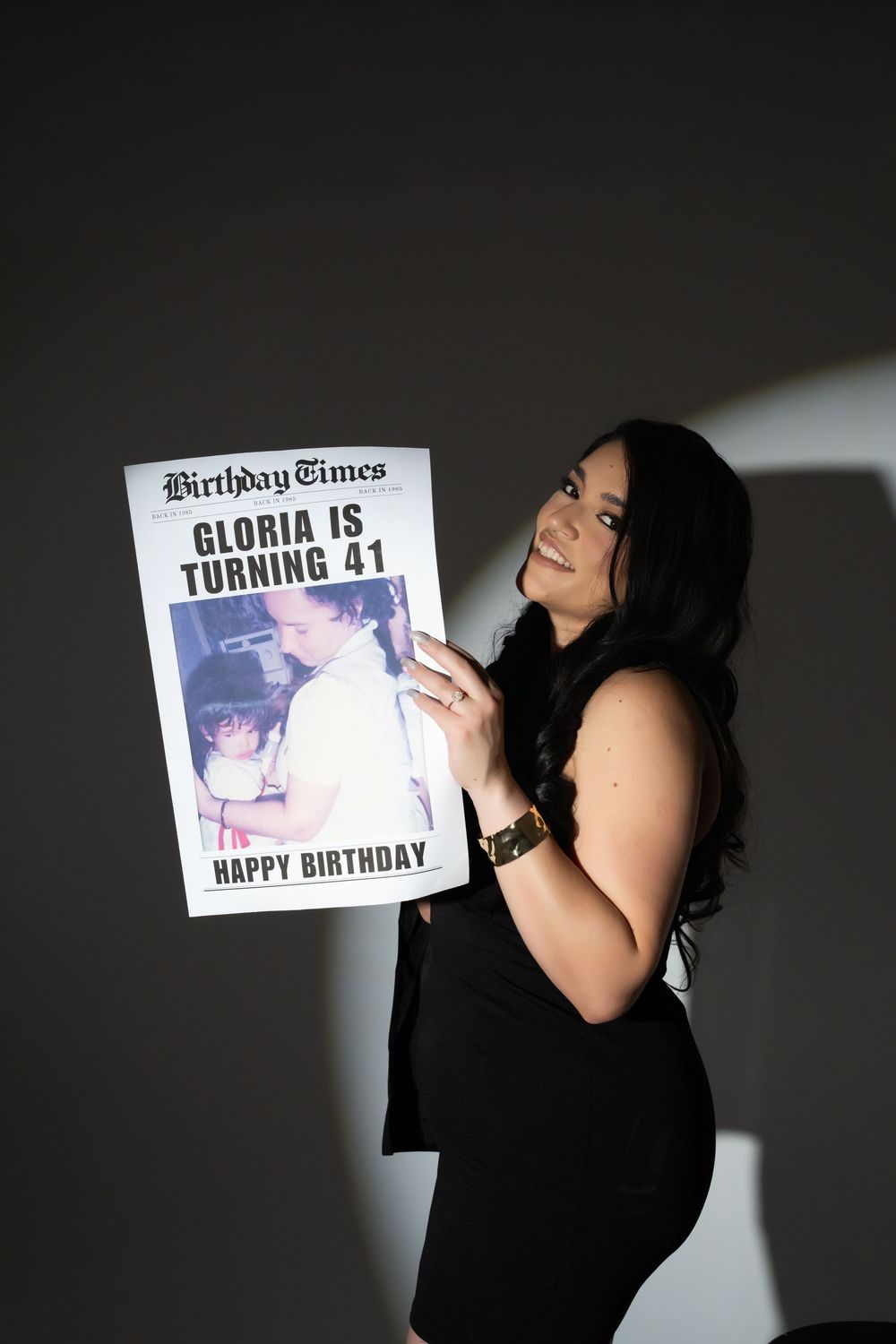 Birthday photoshoot of a woman in studio setting in Palatine, IL