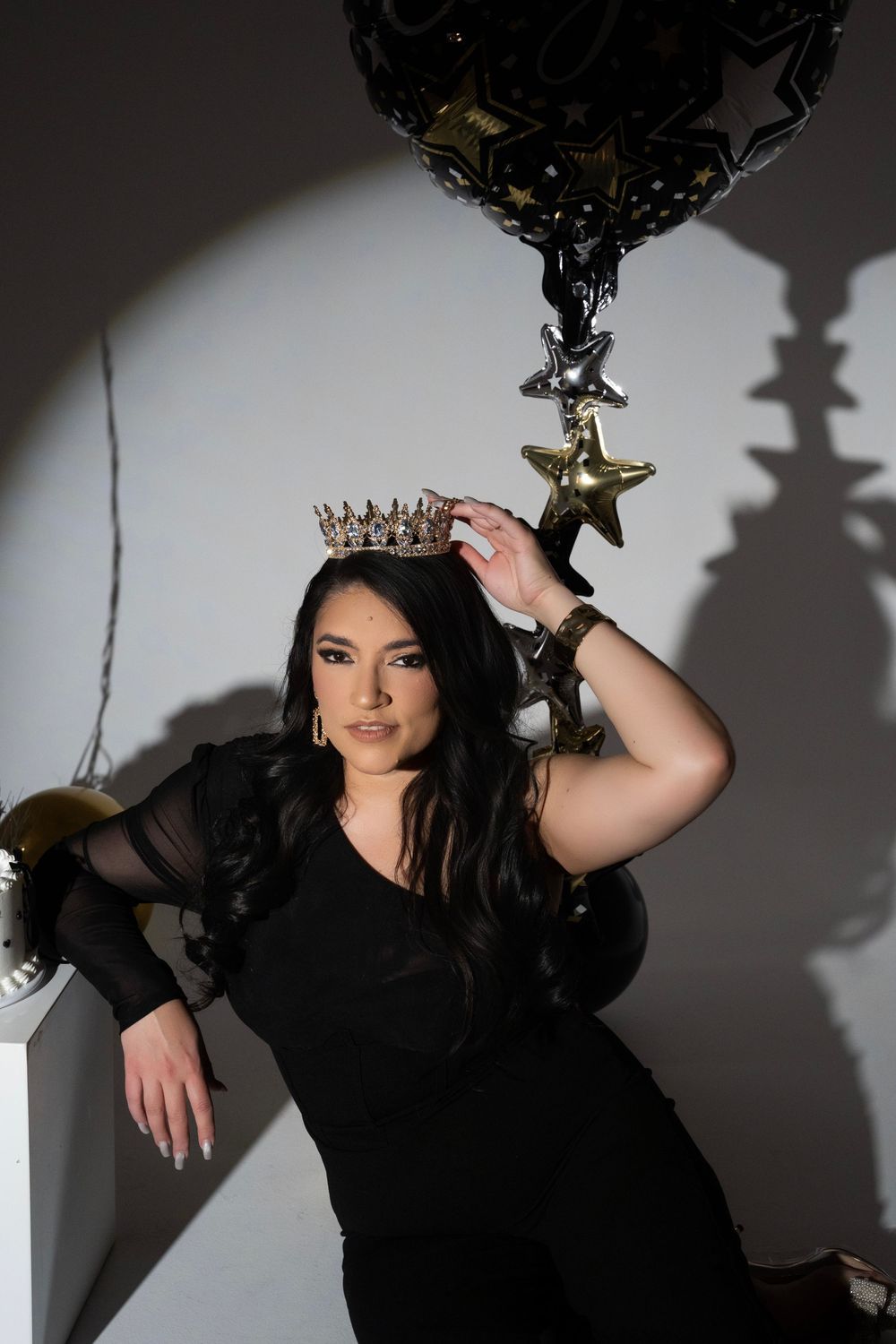 Birthday photoshoot of a woman in studio setting in Palatine, IL