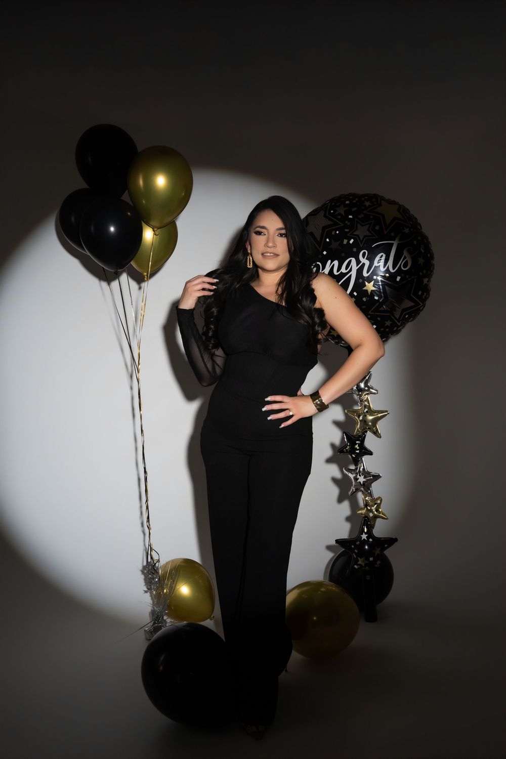 Birthday photoshoot of a woman in studio setting in Palatine, IL