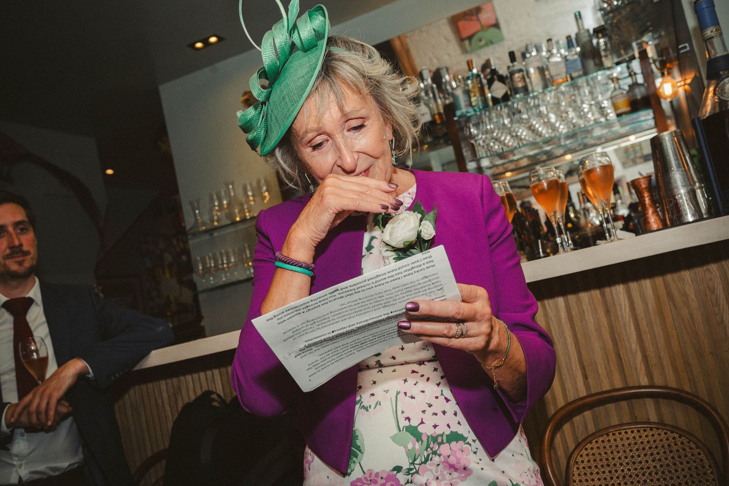 Wedding ceremony in Chelsea Town Hall, vintage wedding dress, wedding in pub