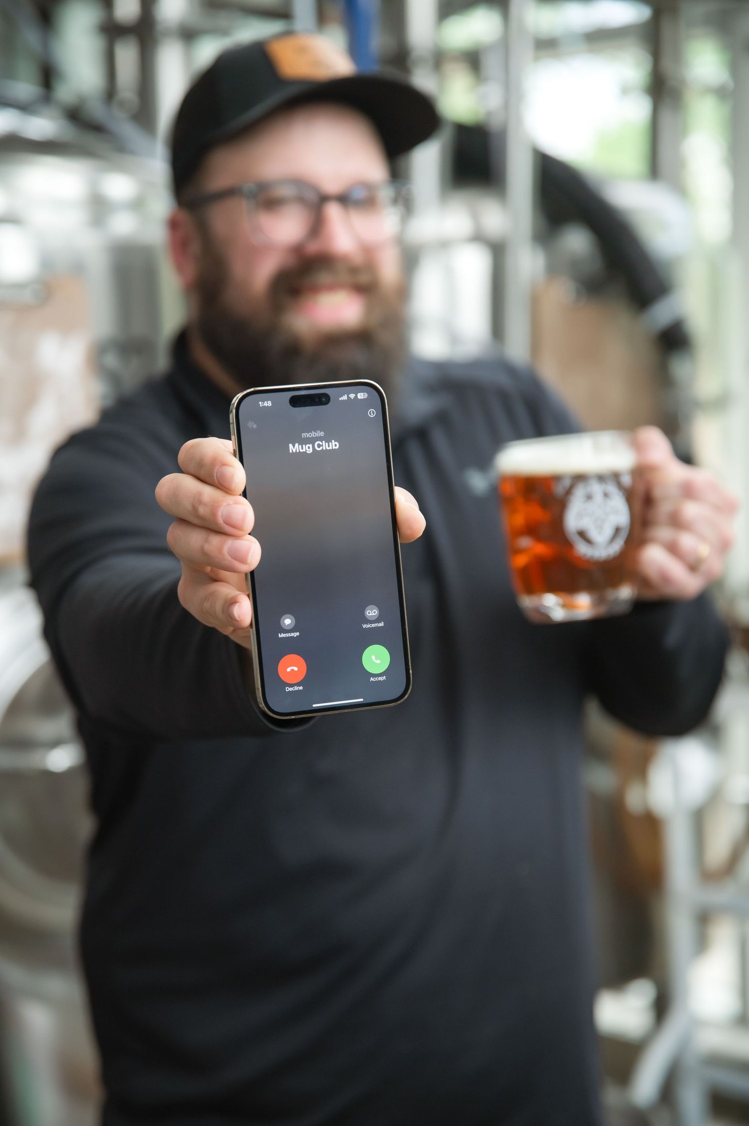 A series of photos showing someone demonstrating an Apple Watch display with incoming call notification screens.