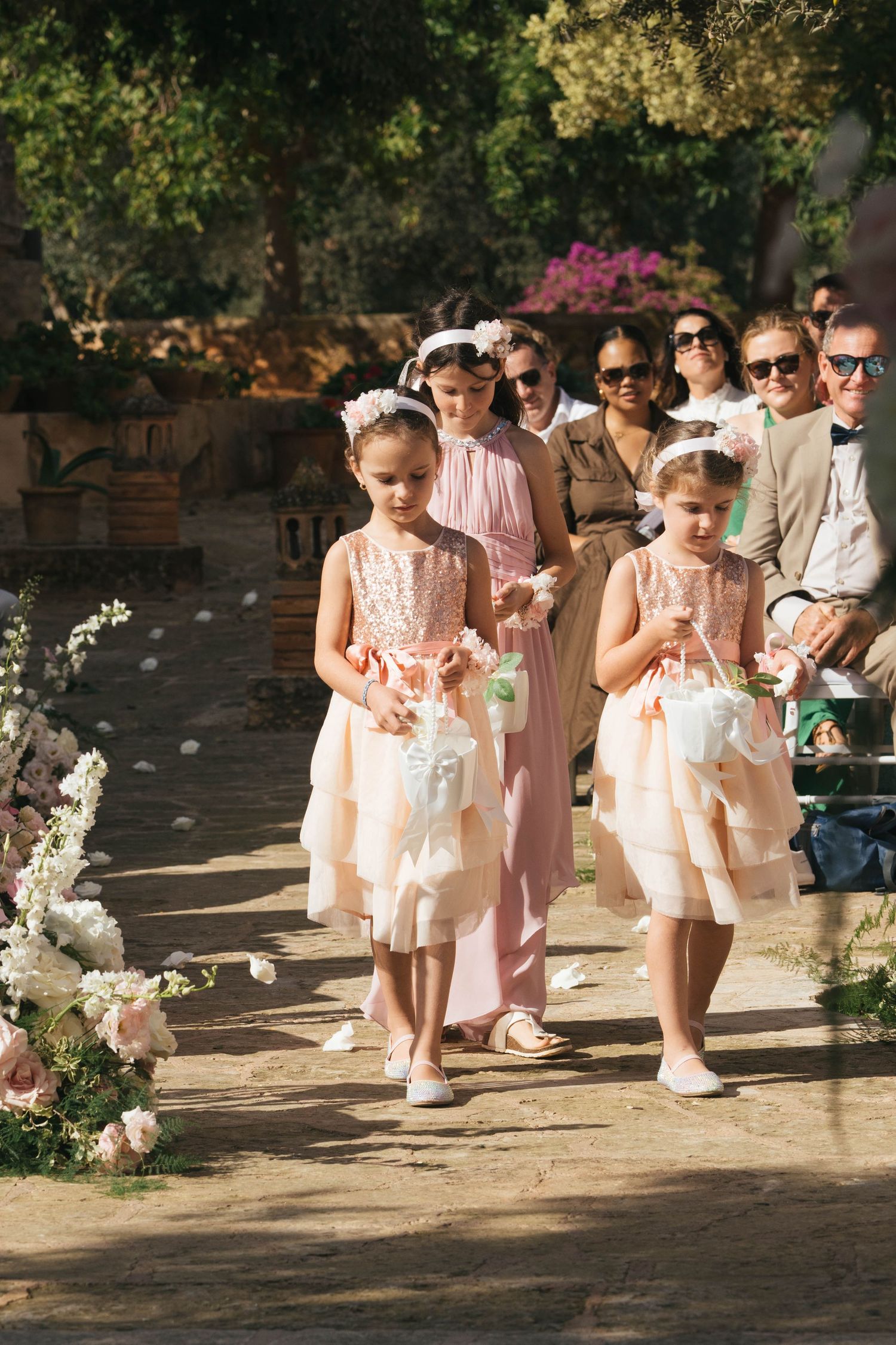 Wedding in Mallorca, Spain, flower girls