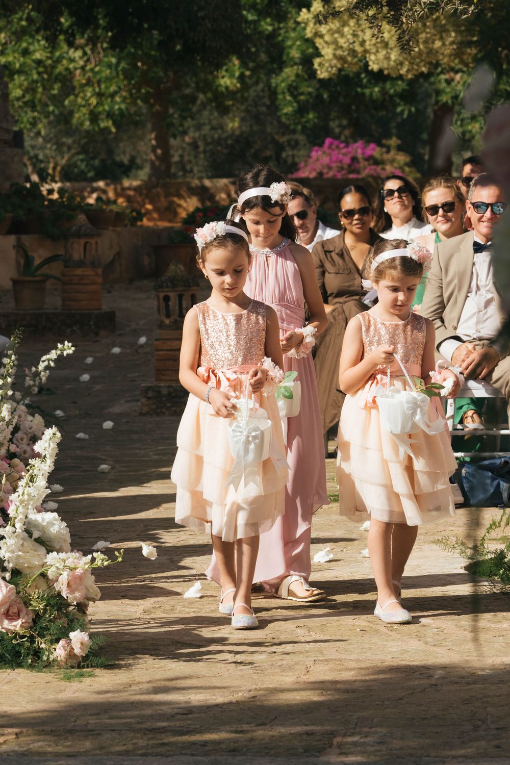 Wedding in Mallorca, Spain, flower girls