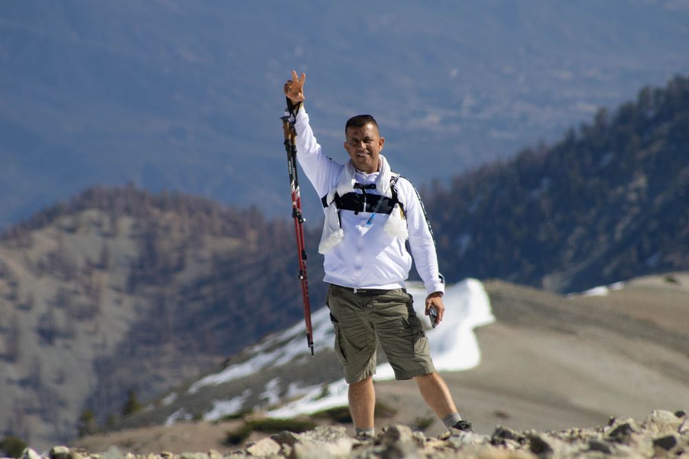 Nelson atop Mt Baldy in Southern California