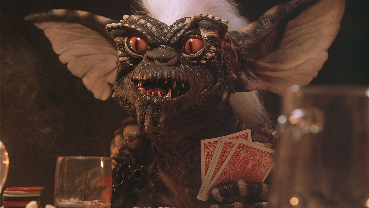 Stripe the Gremlin playing poker
