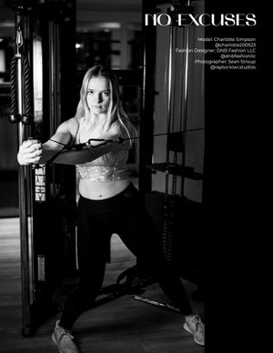 Black and white fitness photo showing a person working out at a gym with weight equipment in industrial setting.