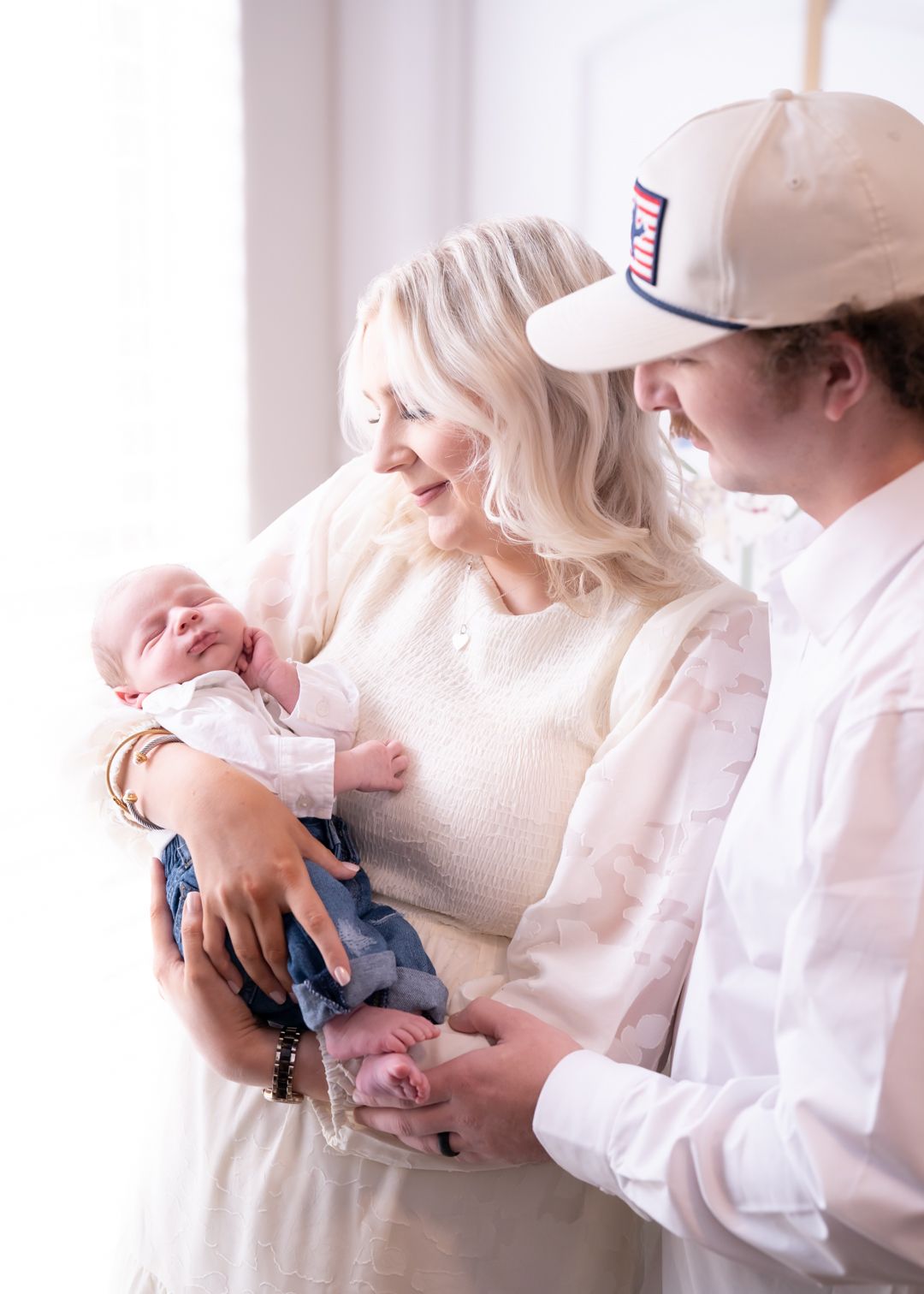 newborn baby in the hospital for fresh 48 photoshoot