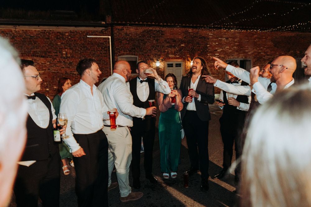 Yorkshire wedding photographer captures guests having fun and celebrating at Hornington Manor
