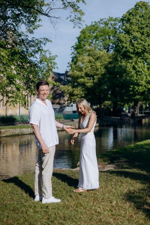Romantic proposal location in Bourton-on-the-Water Gloucestershire.