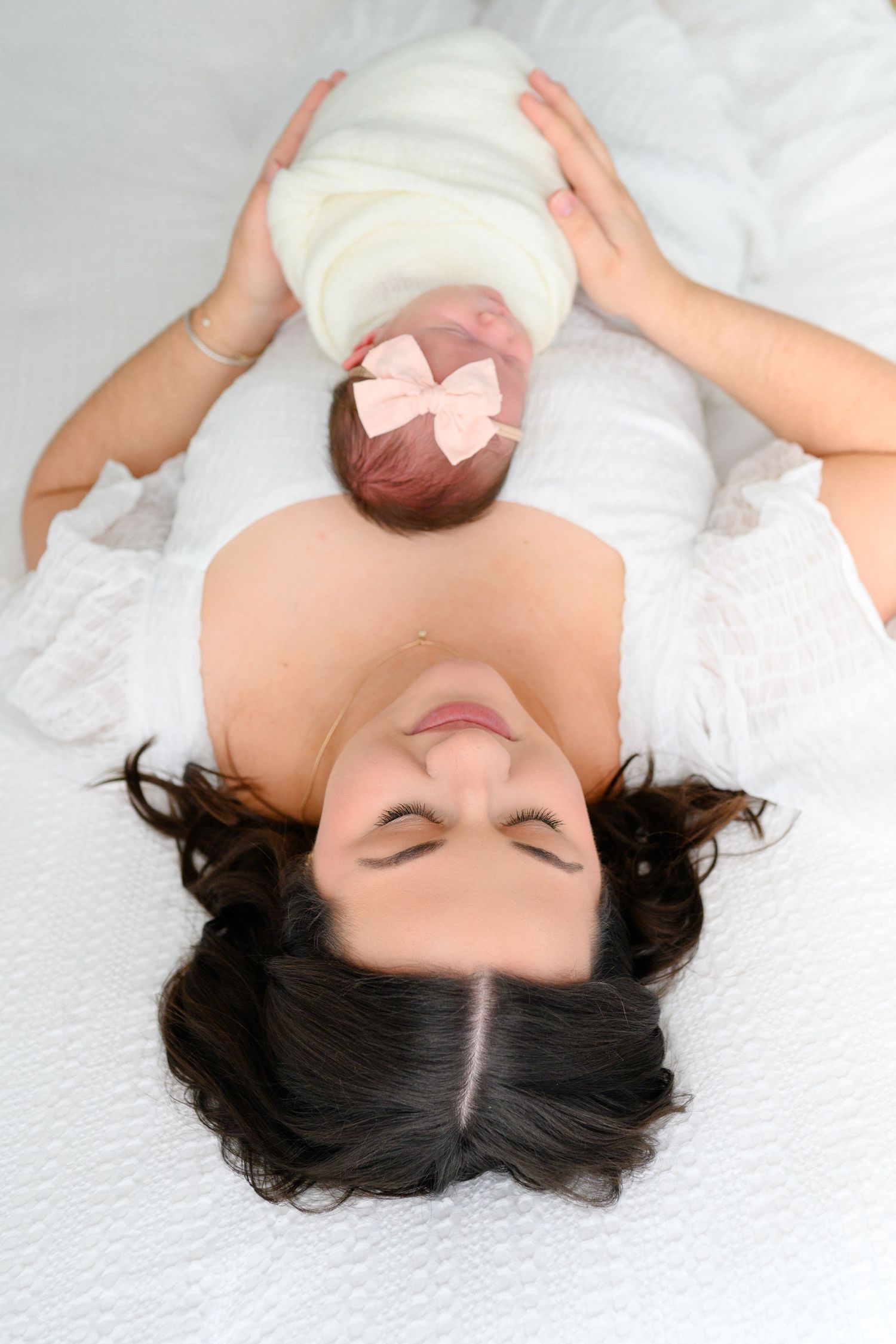 Lifestyle studio newborn session at the Atelier Studio & Gathering Space in Lynchburg, VA.