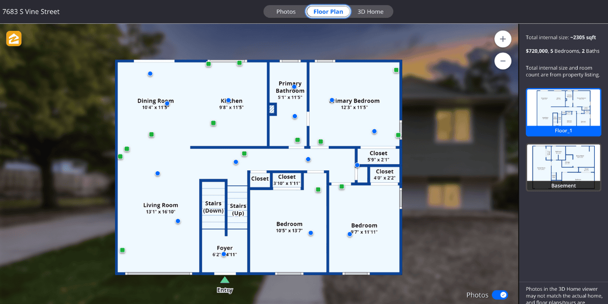 2D interactive floor plan/Allison Schaefer Media