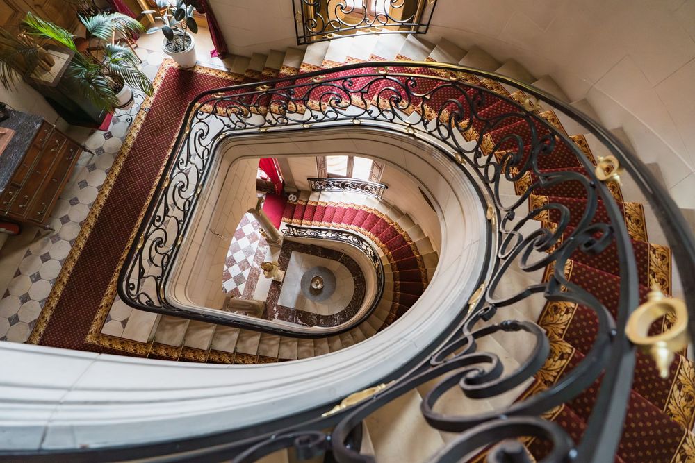 Escalier monumental photographiée pour une vente immobilière