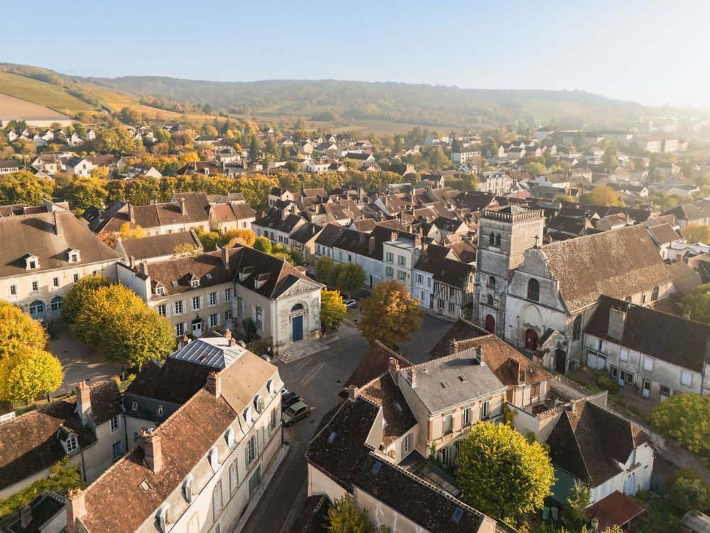 Vue aérienne sur un village