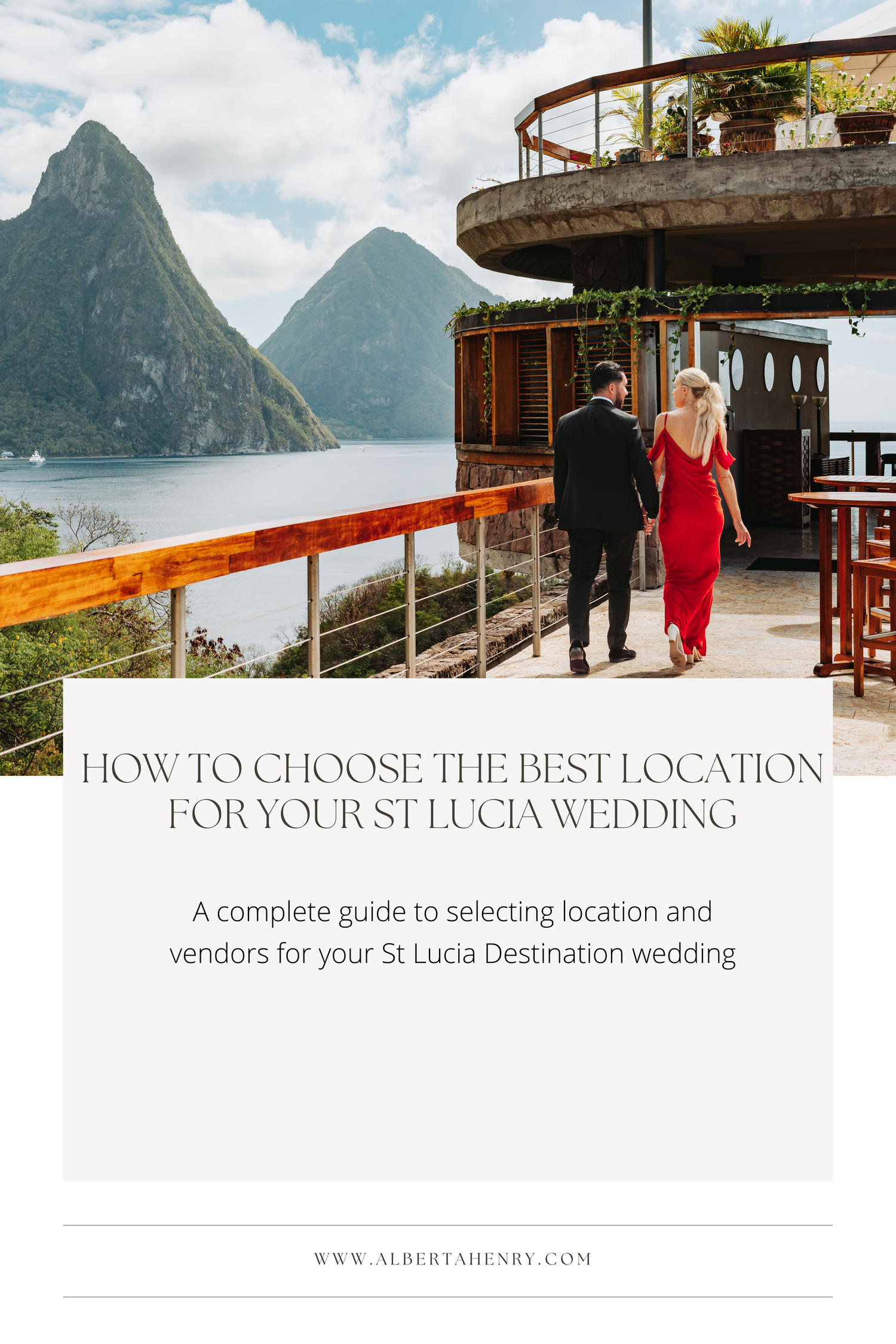 Couple at Jade Mountain getting married in St Lucia