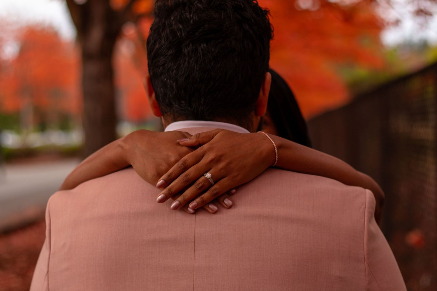 Engagement photoshoot with fall colors