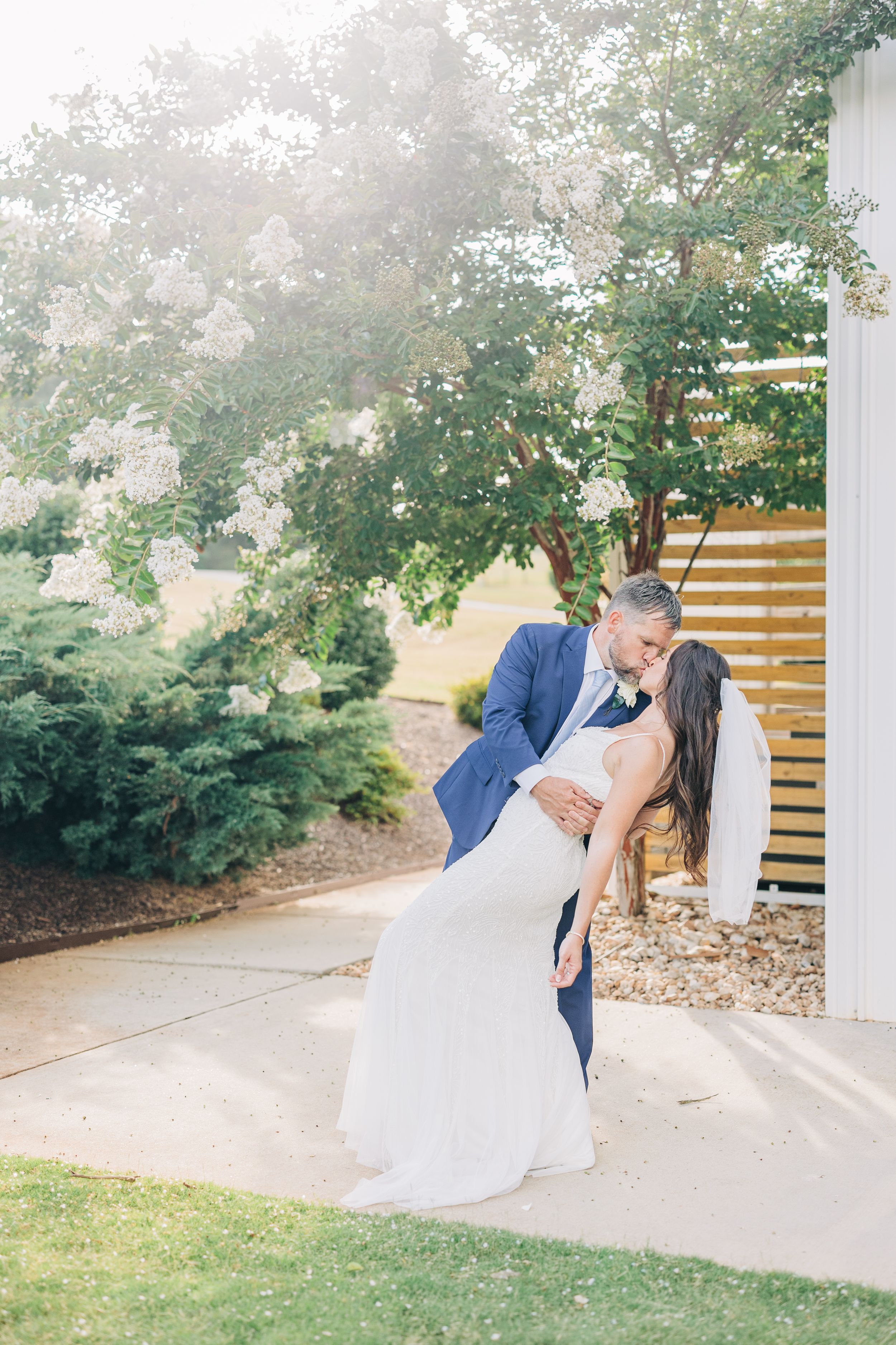 Bride and Groom Portrait at Barn South