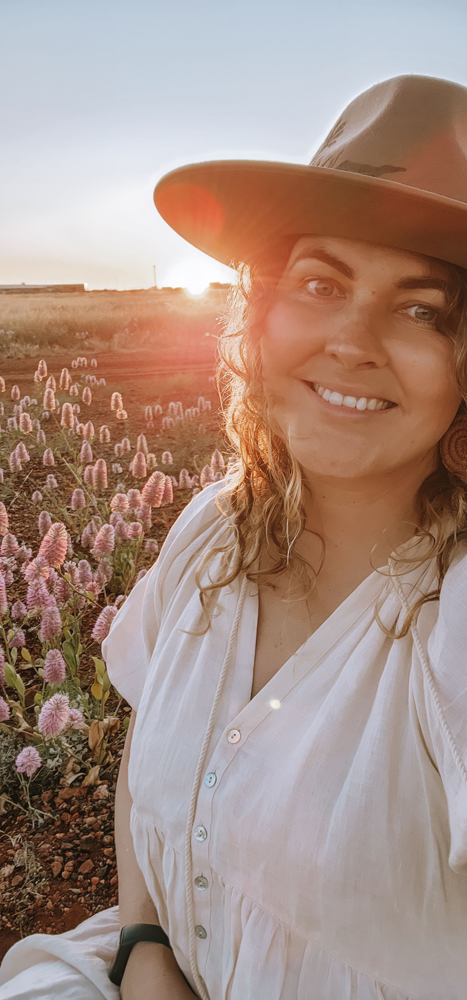A selfie taken amongst the wildflowers in Karratha, WA