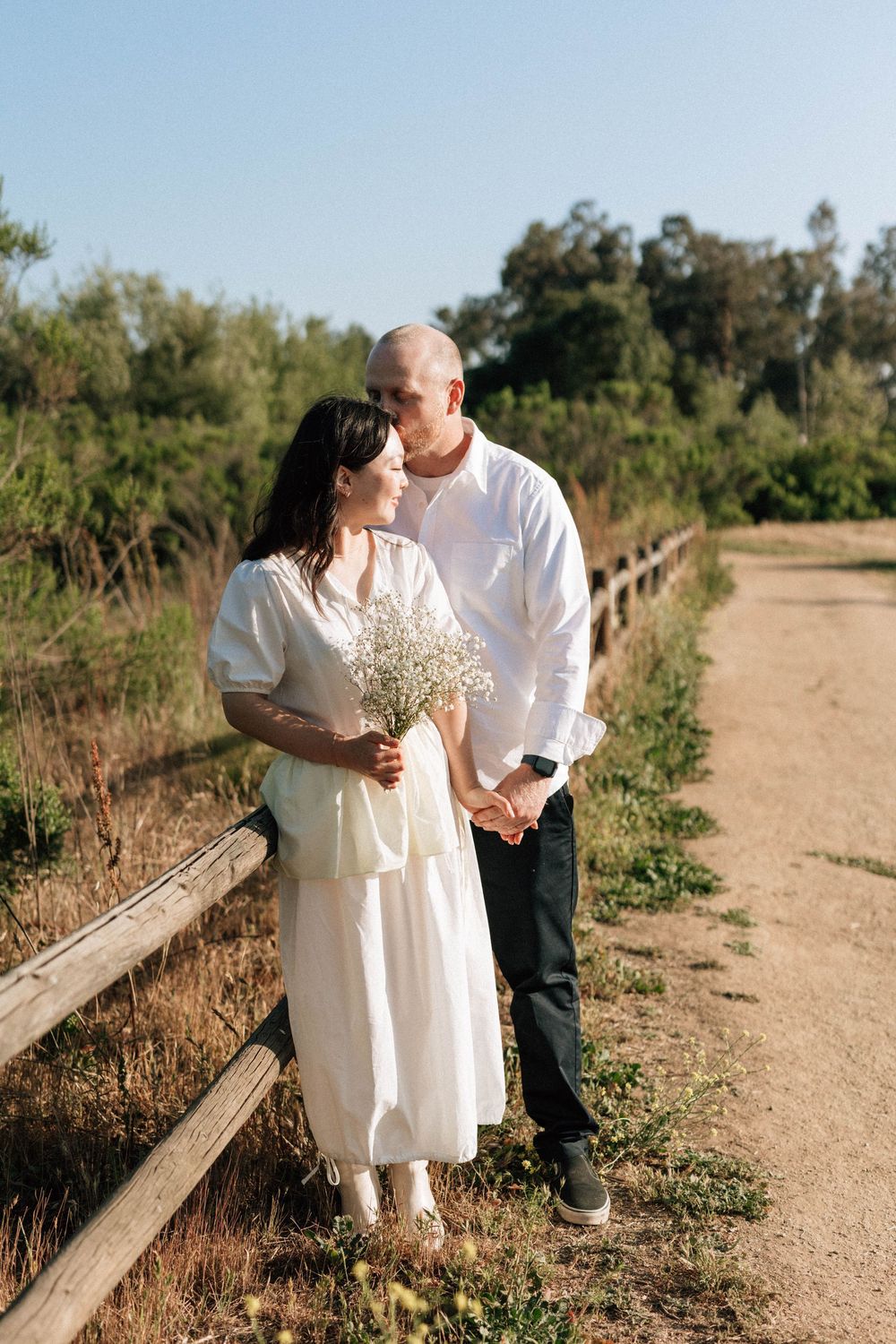 Scenic Ojai Meadows Preserve trail lined with native plants, captured by an Ojai film photographer.