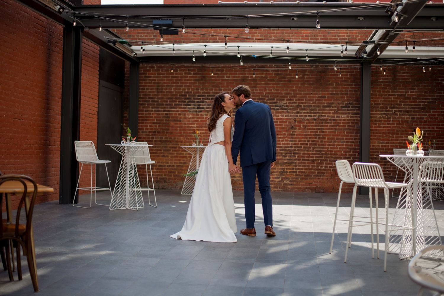 Common house, Richmond, Virginia courtyard wedding