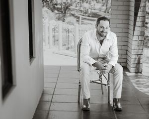 Groom solo portrait at a non-traditional wedding in NSW, photographed by Wollongong wedding photographer Serene Coleman.