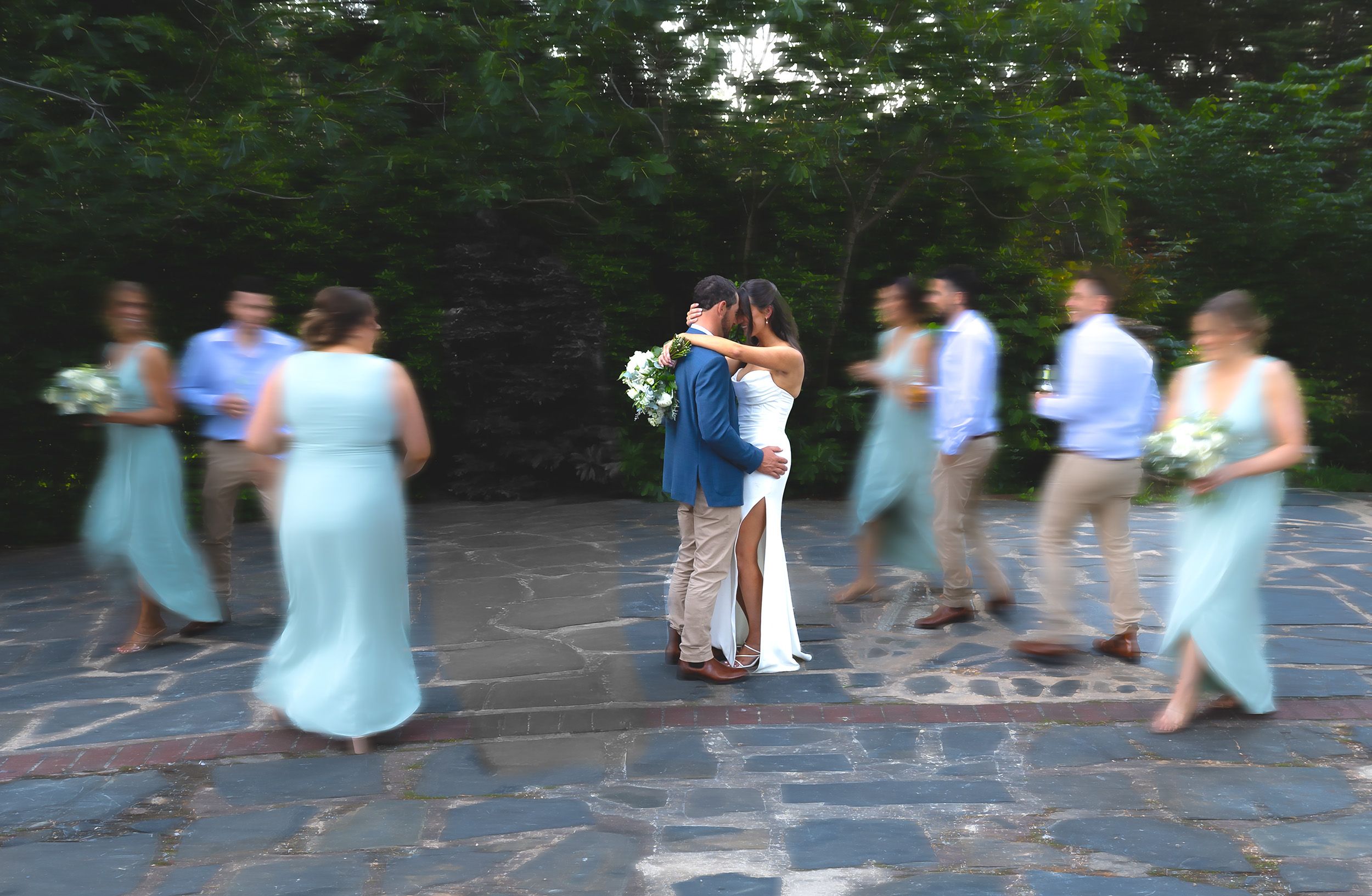 Wedding party movement blur wedding photography by wedding photographer serene coleman wollongong