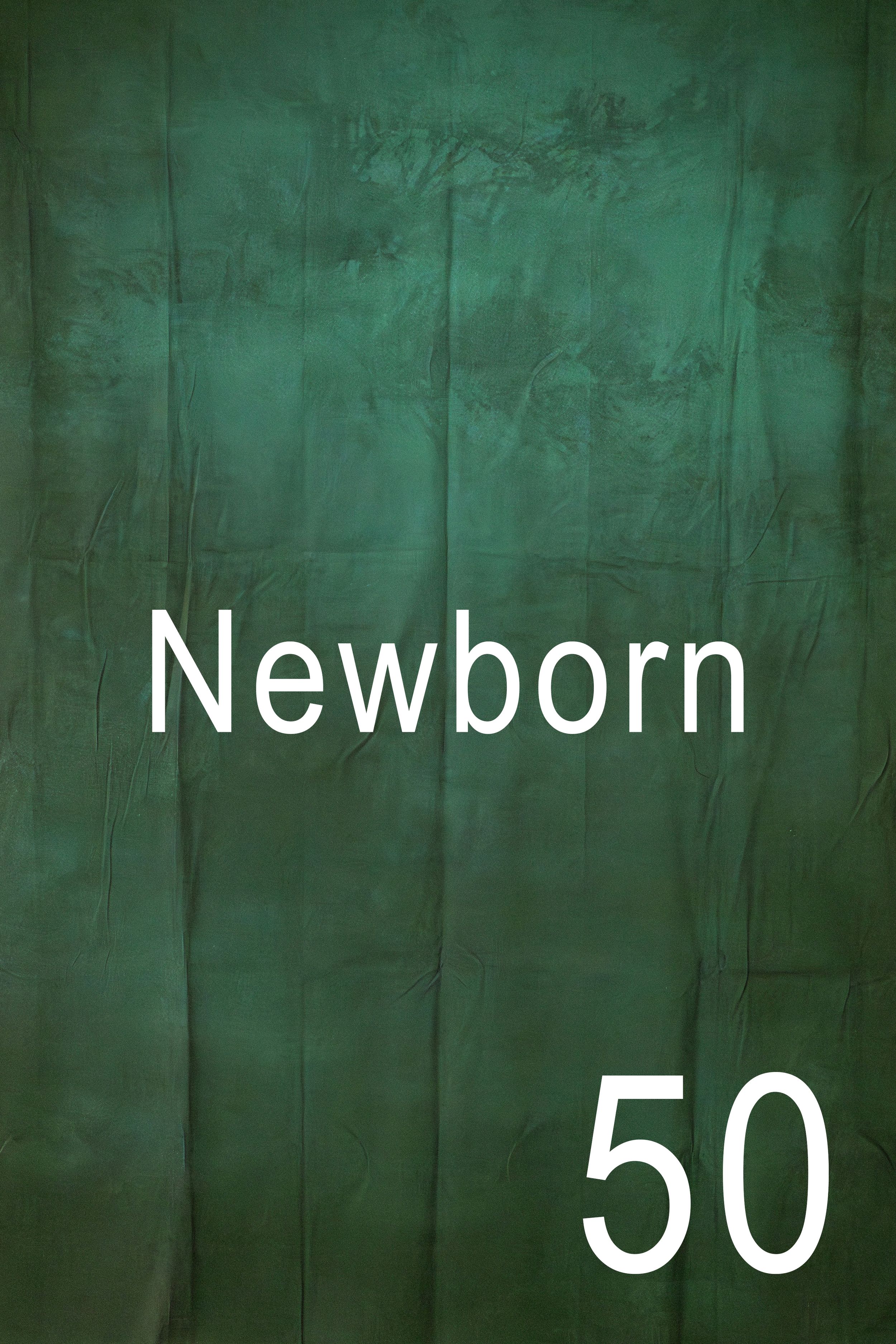 Green chalkboard background with the word 'Newborn' and number '50' written in white text.