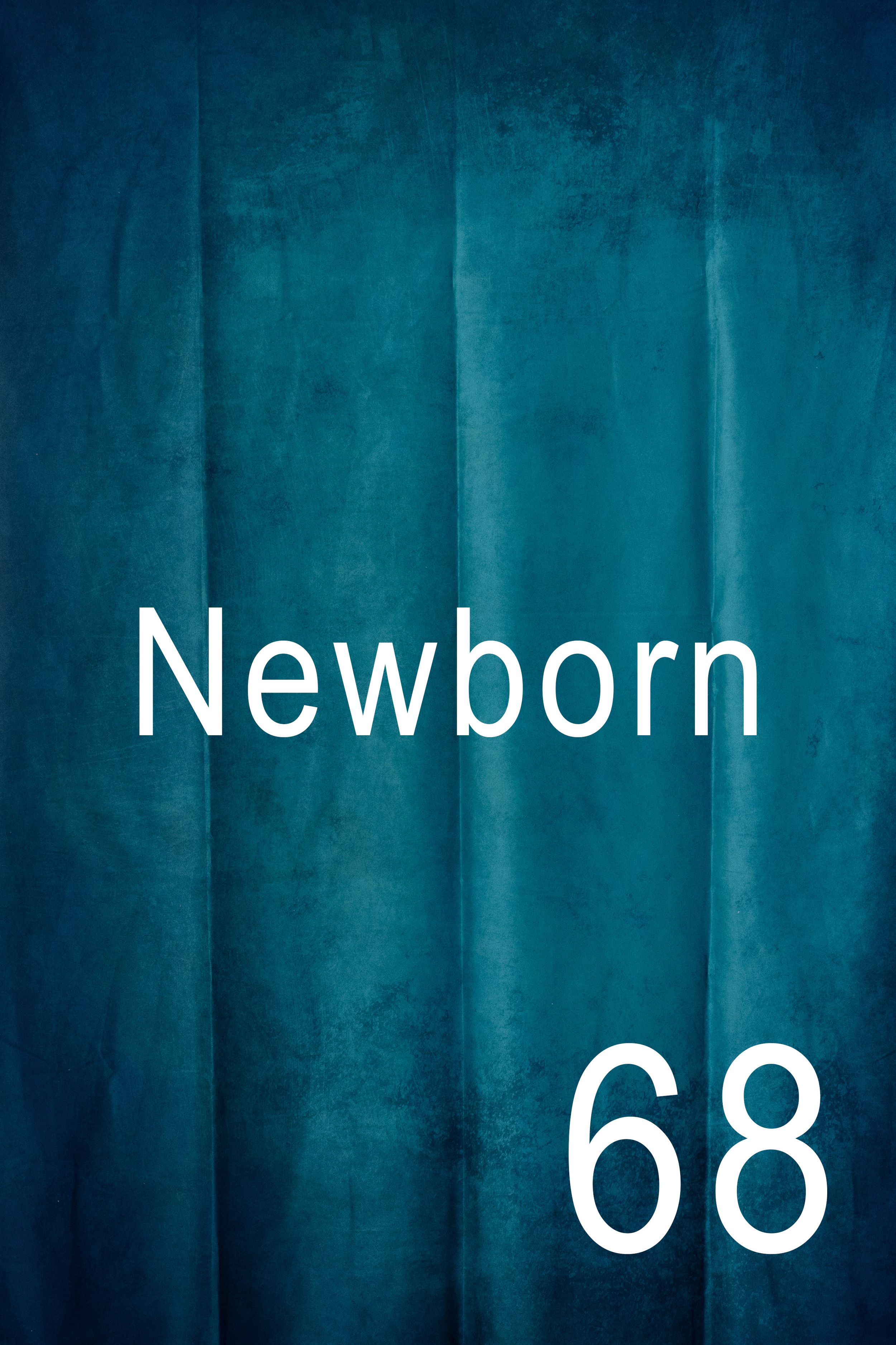Abstract blue gradient background with white text reading 'Newborn 68' on a dark textured surface.